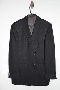BLACK STAFFORD WOOL BLEND PEWTER METAL BUTTON BLAZER JACKET sz 40L sport coat - Picture 1 of 6