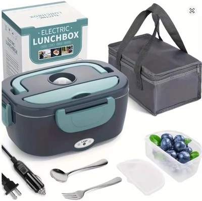 Lancheira elétrica aquecedor de alimentos - 3 em 1 lancheira aquecida portátil à prova de vazamentos - Imagem 1 de 4