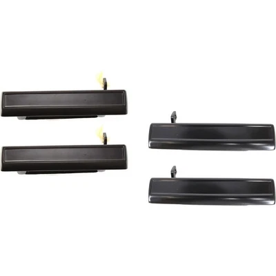 Nuevo juego de 2 manijas de puerta delanteras y traseras del lado del pasajero del conductor par negro liso Foto 1 de 4