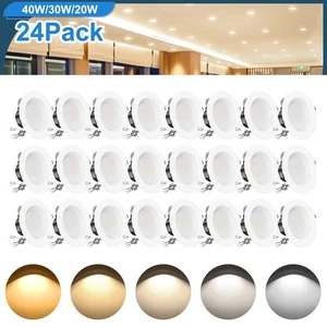24 Pack 10Inch 2700K-5000K 40W LED Downlight Recessed Ceiling Office Shop Lights - Picture 1 of 13