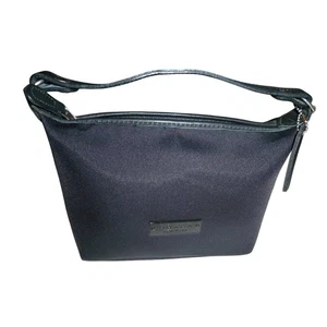 Vintage Coach Black Mini Bag 90s Nylon Leather Trim Rare Zip Pouch Handbag Purse - Picture 1 of 11
