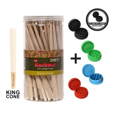 Kashmir Prerolled Cones Organic HMP King Size 200Ct Rolling Papers W Filtertips - Image 1 of 4