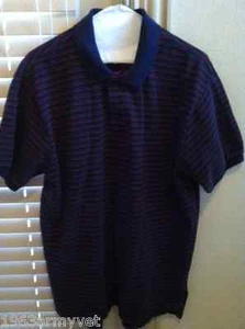 RALPH LAUREN Polo Men's L Red, Navy, Green Stripe S/S Golf Shirt - Picture 1 of 3