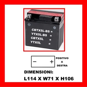 BATTERIA MOTO 12V 4AH CBTX5L-BS=YTX5L-BS=CBTX5L=YTX5L - Imagen 1 de 1