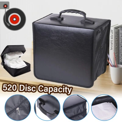 520 Disco CD DVD Organizador Soporte Estuche Bolso Cuero PU Billetera Medios Caja de Almacenamiento Foto 1 de 4