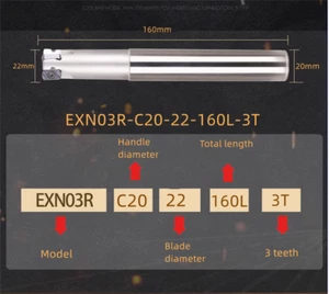 1PCS EXN03R-C20-22-160L-3T CNC milling cutter bar for LNMU0303 Carbide insert - Picture 1 of 7
