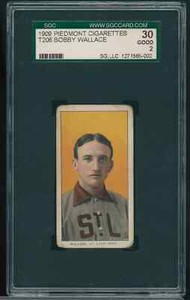 1909 T206 BOBBY WALLACE NNO GOOD HOF PIEDMONT 150 SGC 2 ST. LOUIS BROWNS A4