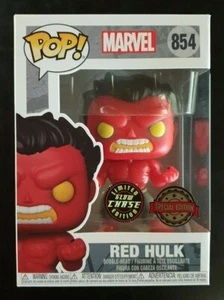Funko Pop! Marvel Red Hulk Limited Glow Chase 854 Minor Box Wear Incl Protector - Picture 1 of 9