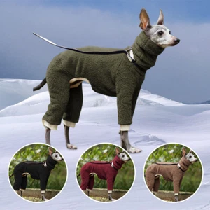 Winter Plush Pet Dog Clothes Whippet Greyhound Gree Dog Warm Turtleneck Coat - Picture 1 of 20