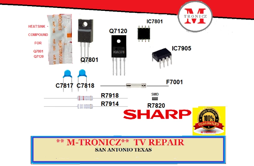 SHARP DPS-165HP -2 -3 REPAIR KIT   LC-60LE632U  LC-60LE6300U LC-60LE640U  PSU - Image 1 of 1