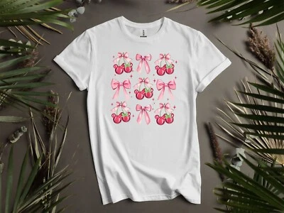 Coquette Bow Disney Cherry Mickey Valentine Hoodie Tshirt Men Women Unisex AD198 - Image 1 of 4