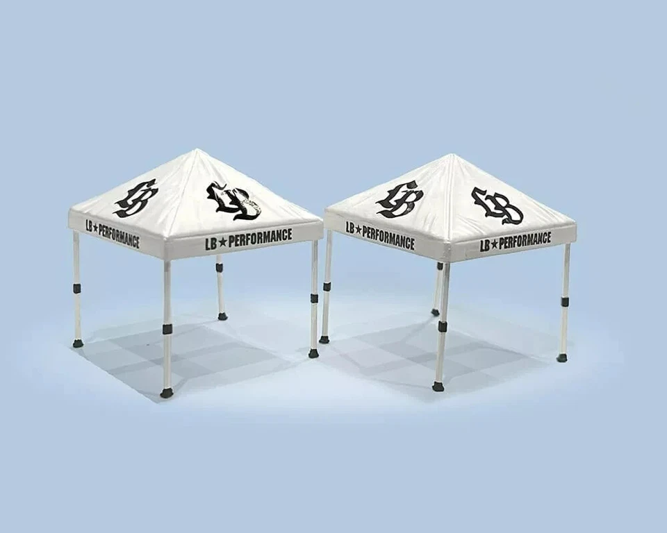 AMERICAN DIORAMA 1/64 DIECAST 2 PACK CANOPY SET LBWK LIBERTY WALK WHITE AD-2416 - Image 1 of 1