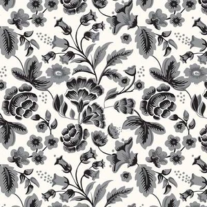 108" Wide Back Midnight Meadow Floral Cream - Picture 1 of 2