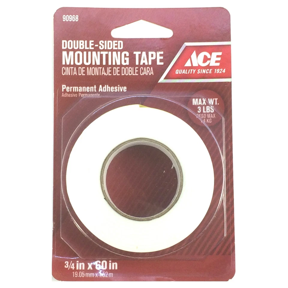 ACE Double-Sided Mounting Tape 3/4" " ACE 90968 UNOPENED