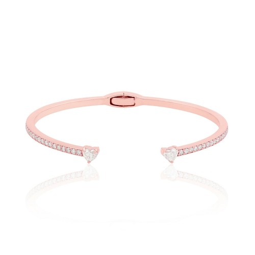 VALENTINO Bracciale Bracciale 1 95 Ct Cuore Coltivato in Laboratorio CVD Diamanti Oro Rosa 14k Fine Bracciale Regalo