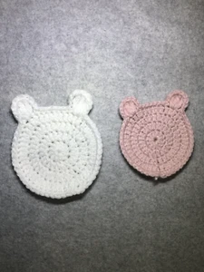 Bunny Rabbit Handmade Crochet Coasters Pretty And Cute - 2Pc Set, Brand New - Picture 1 of 2