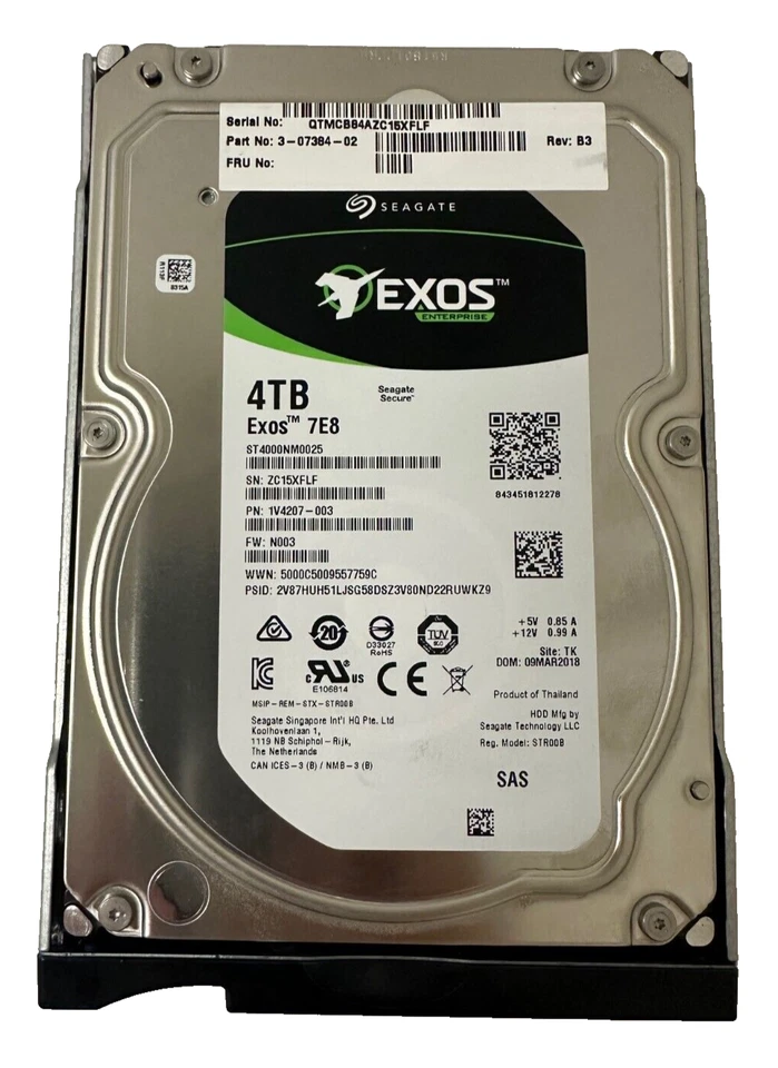 Quantum 4TB SAS Drive & Tray for QXS - 3-07384-02 - ST4000NM0025 - Image 1 of 3