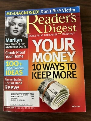 Readers Digest October 2006 Misdiagnosed Don’t Be A Victim *Marilyn Monroe Issue - Image 1 of 2