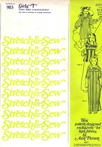 Vtg 1970s Stretch & Sew Sewing Pattern Girl's T DRESS 903 Ann Person 21-27 UC - Picture 1 of 4