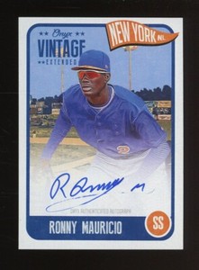 2020 Onyx Vintage Extended Ronny Mauricio RC Rookie Blue Ink AUTO /275