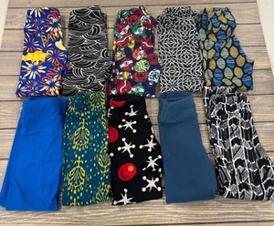 Lularoe Leggings Lot Of 10 Size S/M Assorted Prints & Colors Stretch Fabric - Picture 1 of 11