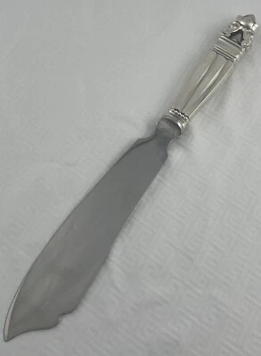 Georg Jensen Acorn 纯银手柄蛋糕刀 - 10 5/8 — 第 1/4 张图片