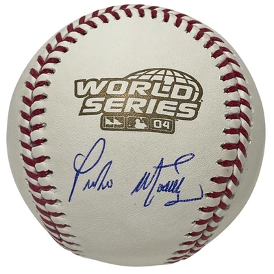 Pedro Martinez Signed 2004 World Series WS Logo Baseball Beckett Witness BAS COA - Image 1 of 2