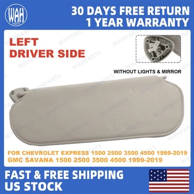 For 1999-2019 Chevrolet Express Left Driver Side Sun Visor W/O Light Mirror - Image 1 of 4