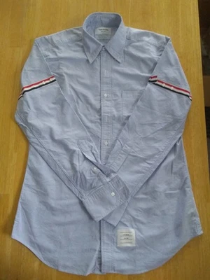 NWOT Thom Browne Blue Oxford Grosgrain Arms Button Down TB5 16.5-36 - Image 1 of 4