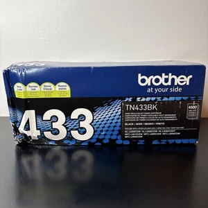 Genuine Brother TN433BK Black Toner Cartridge New/Sealed *Box Damage* READ - Picture 1 of 5