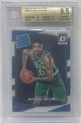 Panini Donruss Optic Rated Rookie Jayson Tatum #198 BGS 2017 9,5 gema como nueva radiocontrol Foto 1 de 2