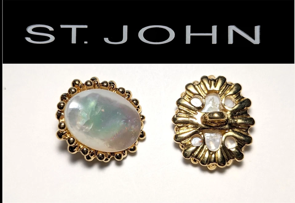 Botones de repuesto ovalados tono nácar/dorado St John Knits (2) Foto 1 de 1