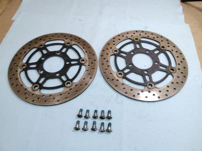 03-08 Suzuki SV650 98-06 Katana 600 750 Front Brake Rotors & Hardware Nice! M90 - Image 1 of 4