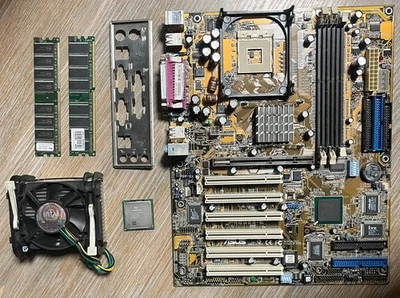 RARA PLACA BASE ASUS P4B533-E Socket478 whis RAID133 + P4 2,4 GHz + 512 MB PROBADA - Imagen 1 de 4