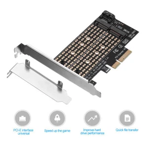 M.2 NGFF zu Desktop PCIE x4 x8 x16 NVMe SATA Dual SSD PCI Express Adapterkarte - Bild 1 von 11