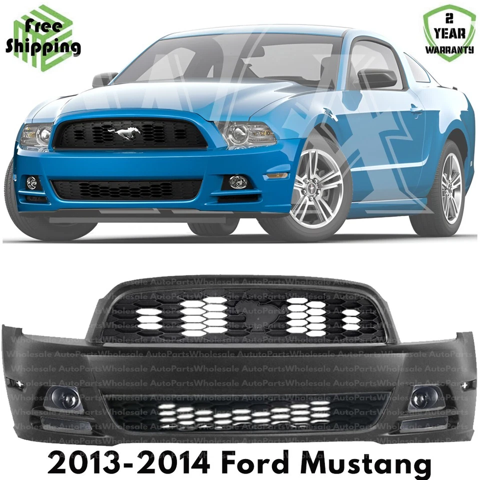 Front Bumper Cover Fascia & Grille Assembly Kit For 2013-2014 Ford Mustang Foto 1 de 4