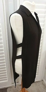 Silence and Noise Urban Outfitters Black Tunic Shirt Dress Open Sides - Size M - Picture 1 of 5