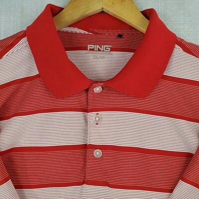 PING SensorCool Size 2XL Mens Short Sleeve Polo Golf Shirt Red White UV+ XXL - Image 1 of 4