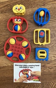 LEGO DUPLO 7 Pc BABY RATTLES & TOYS Base, Round & Square Rattles & PAMPHLET - Picture 1 of 5