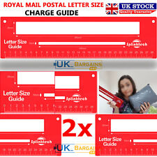 2x Red Royal Mail Pip PPI Postal Template Letter Size Charge Guide Postage Ruler