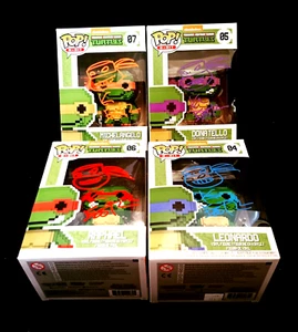 JUEGO DE 4 Kevin Eastman FIRMADO Teenage Mutant Ninja Turtles Funko Pop JSA Certificado de Autenticidad - Imagen 1 de 10