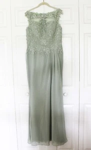 JJ's House Celadon Lace & Chiffon Gown, Women's Size 8 Dress - Picture 1 of 7