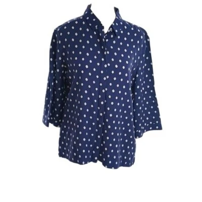 Blusa Max Jeans con botones para mujer talla S azul marino a lunares manga 3/4 clara Foto 1 de 4