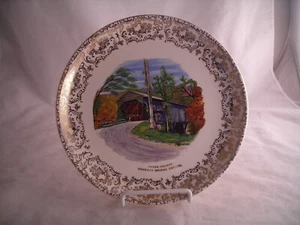 Parke County West Virginia Covered Bridges Souvenir Plate Vintage 9 1/8" - Picture 1 of 1
