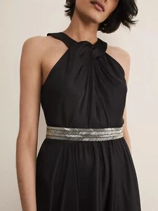 Phase Eight Vanessa Maxikleid Perlen Gürtel Farbe Schwarz Größe 14 - Bild 1 von 10