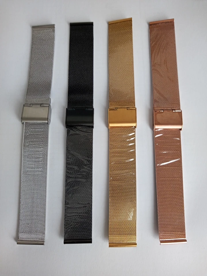 CINTURINO ACCIAIO MAGLIA A TESSUTO MILANO / MILANESE ARGENTO GIALLO ROSA NERO - Immagine 1 di 1