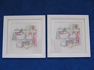 2 Cherly Smith Kunstdrucke "White Wicker Tea" 11 x 11 Holzrahmen Glas mattiert - Bild 1 von 10