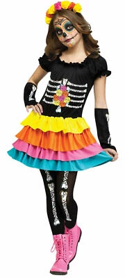 Dia de los Muertos Girls Costume Day of the Dead Halloween - Image 1 of 2