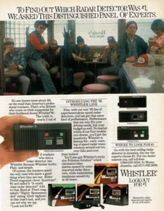 Anuncio impreso vintage Whistler 1985 para averiguar qué detector de radar #1 expertos en paneles - Imagen 1 de 2