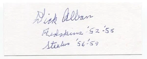 Dick Alban Signed Cut Autograph Football NFL Signature Washington - Picture 1 of 2